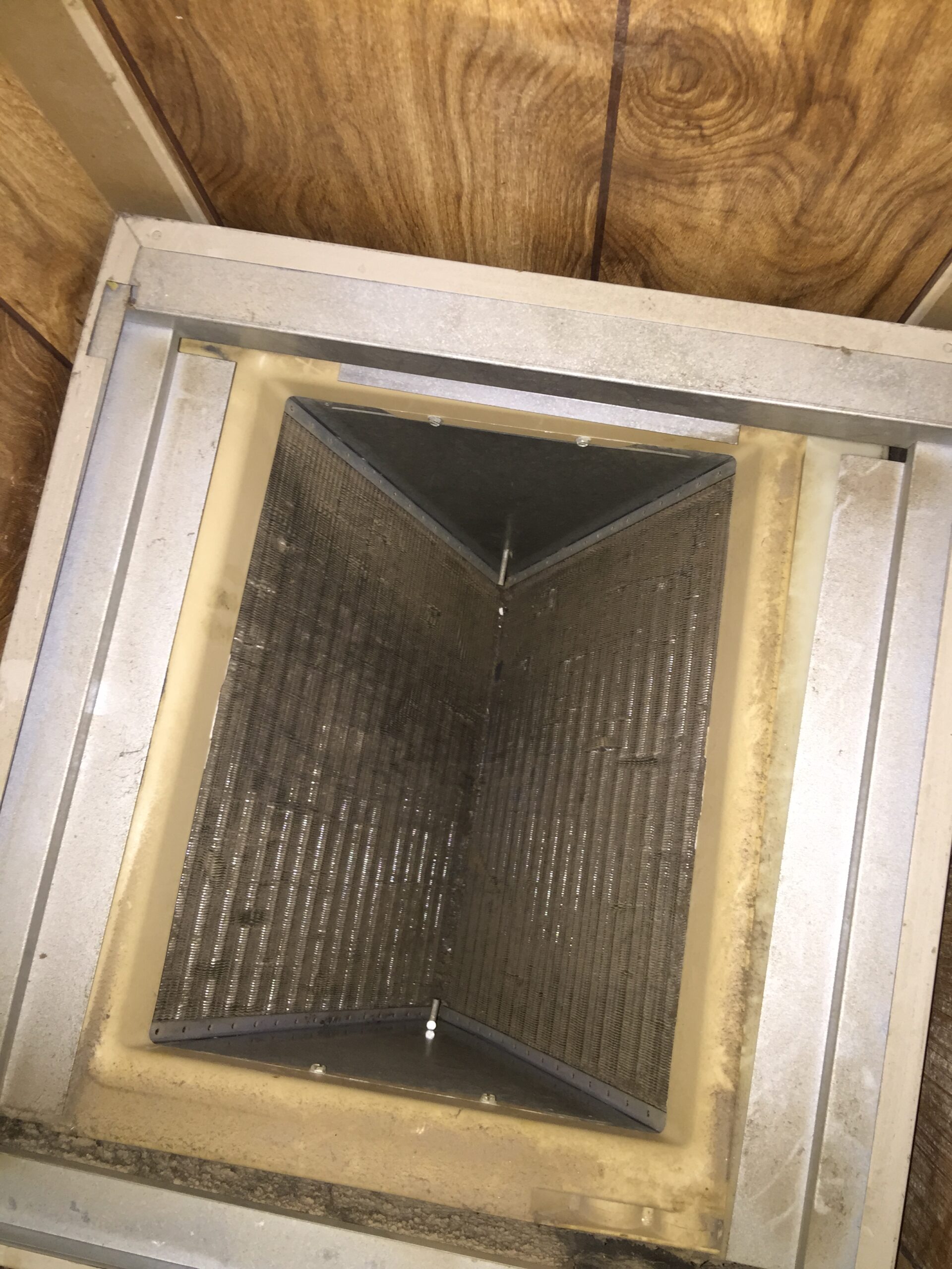 A/C evap coils after they have been cleaned by A-1 Duct Cleaning & Chimney Sweep in Orange County, CA