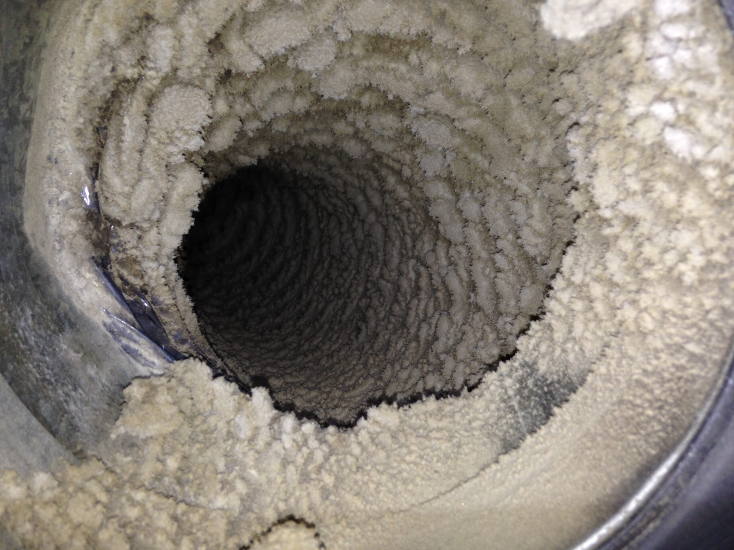 A/C flex ducting before they have been cleaned by A-1 Duct Cleaning & Chimney Sweep in Orange County, CA