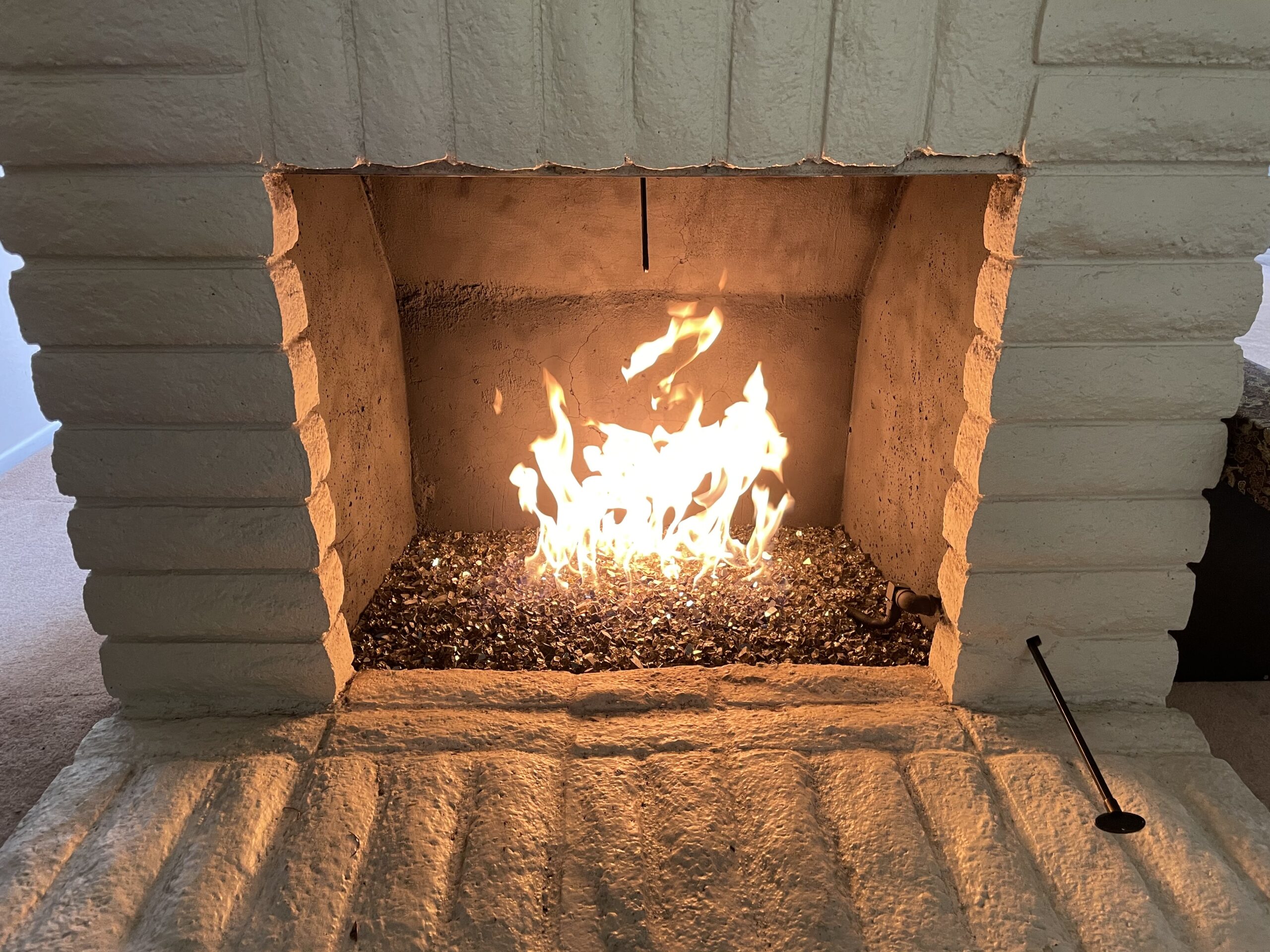 Glass Fire Rocks installed by A-1 Duct Cleaning & Chimney Sweep in Orange County, CA